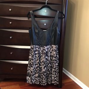 BB Dakota Faux Leather and Leopard Dress